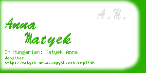 anna matyek business card